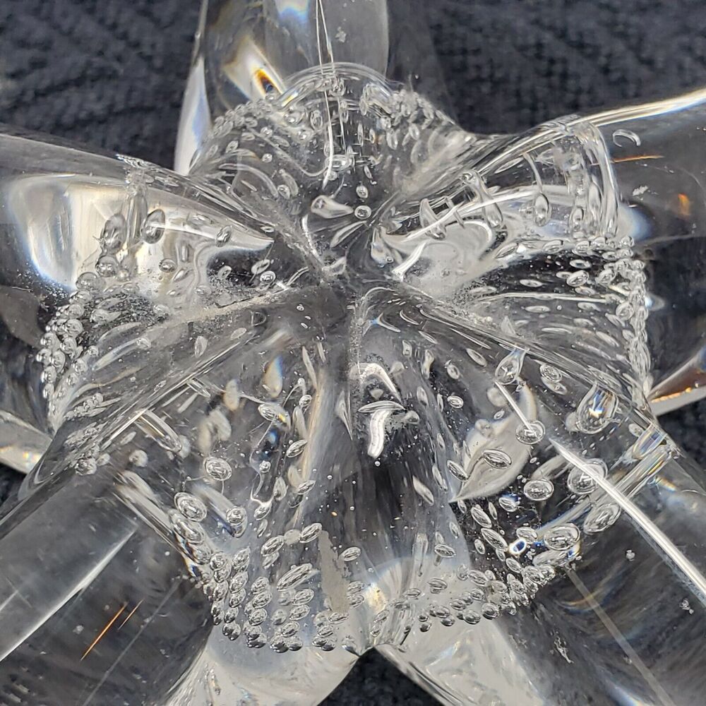 Vintage Crystal Glass Starfish Controlled Bubble Figurine Paperweight 6.5" - Picture 3 of 7
